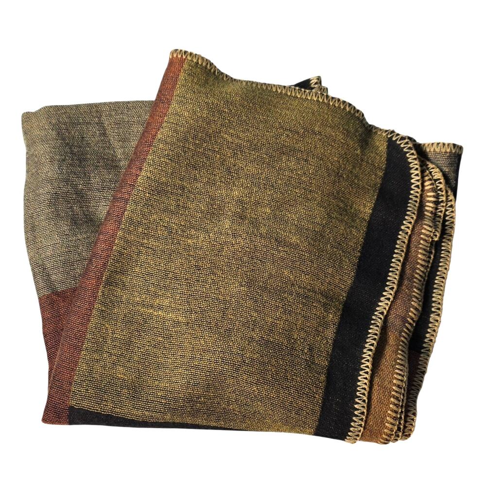 VTG 90s Wool Boho Patchwork Poncho Festival Blanket Shawl Wrap - Picture 8 of 11